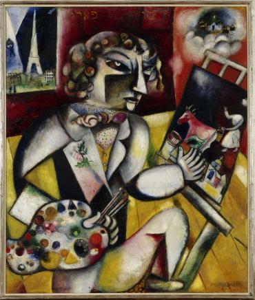 Autoportrait aux sept doigts, 1912 - 1913, Œuvre sur toile de Marc Chagall