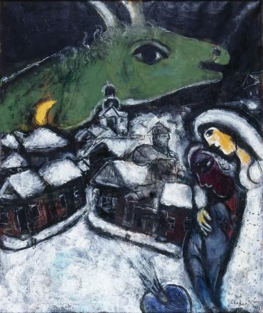 La Nuit verte, 1952, Œuvre sur toile de Marc Chagall