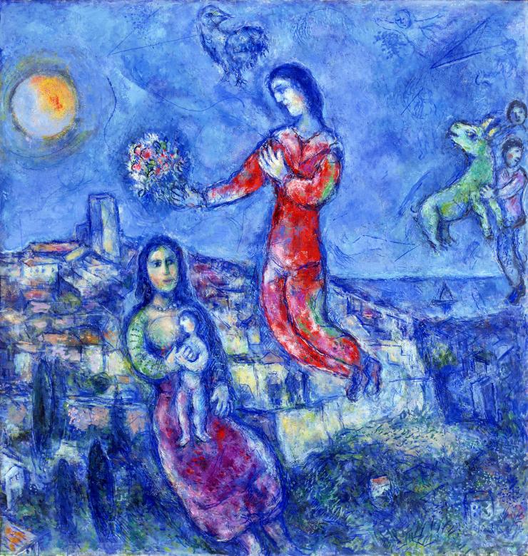 Couple In Blue Landscape Works On Canvas By Marc Chagall 1969 1971