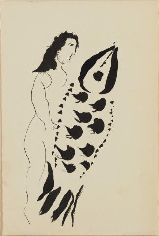 Woman With Fish, Works on paper by Marc Chagall (1950 - 1960)