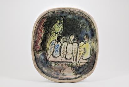 Abraham et les trois anges, 1951, Céramique de Marc Chagall