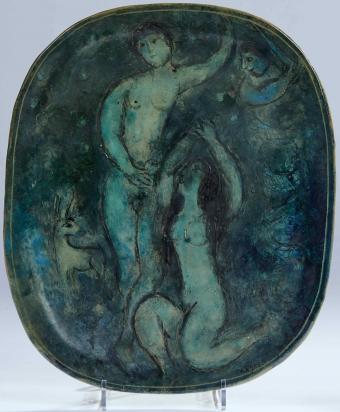 Adam and Eve, 1950, Ceramic by Marc Chagall