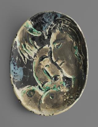 Lovers, 1962, Ceramic by Marc Chagall