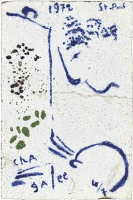 Self-portrait, 1972, Ceramic by Marc Chagall