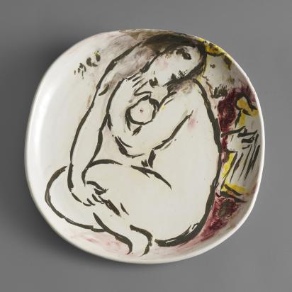 Bathsheba Surprised by David, 1953, Ceramic by Marc Chagall