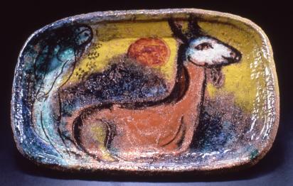 Goat with Red Sun, 1951 - 1952, Ceramic by Marc Chagall