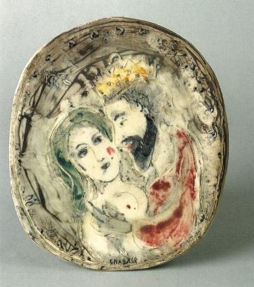 David and Bathsheba, 1950, Ceramic by Marc Chagall