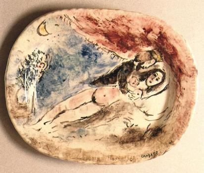 David and Bathsheba, 1951, Ceramic by Marc Chagall