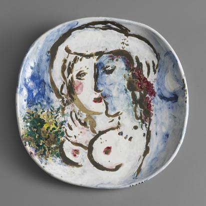 Two Women, 1953, Ceramic by Marc Chagall