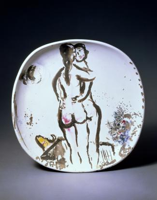 Two Nudes, 1953, Ceramic by Marc Chagall