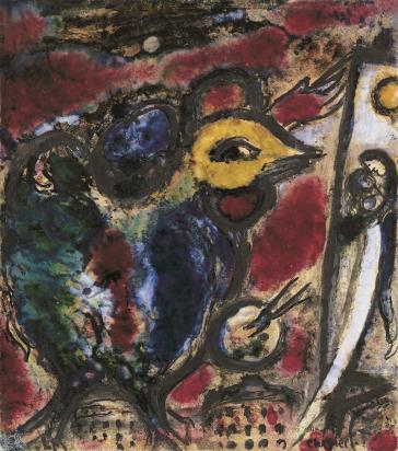 Série de Paris : Rue de la Paix ou Devant l'Opéra, 1954, Céramique de Marc Chagall