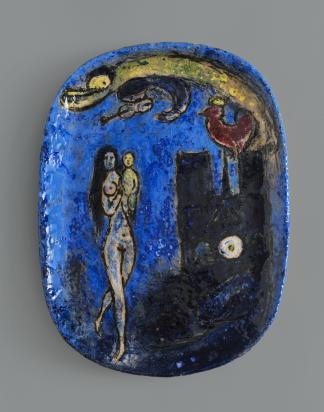 In Front of Notre Dame, 1953, Ceramic by Marc Chagall