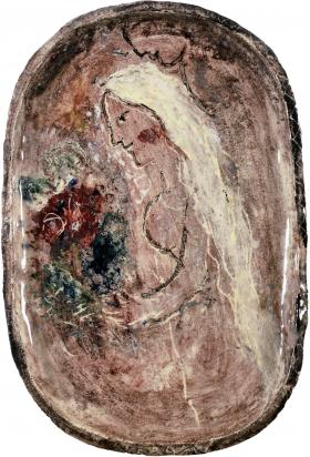 Femme au bouquet de profil, 1951, Céramique de Marc Chagall