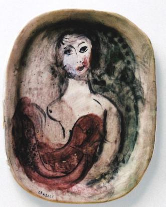 Woman With Rooster, 1951, Ceramic by Marc Chagall