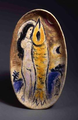 Femme au poisson jaune, 1962, Céramique de Marc Chagall