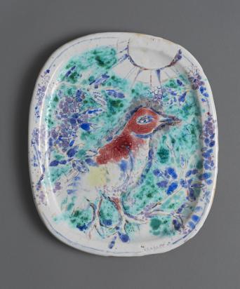 Fleurs et Oiseau, 1950, Céramique de Marc Chagall