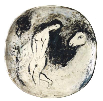 Girl with Horse, 1953, Ceramic by Marc Chagall