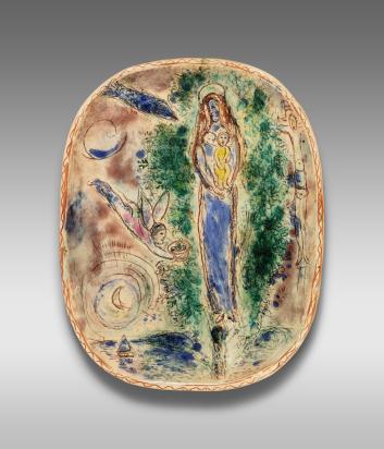 Madonna with Tree, 1951, Ceramic by Marc Chagall