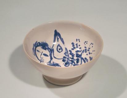 Ida Chagall’s wedding service: bowl 14: Couple and Fish, 1951, Ceramic by Marc Chagall