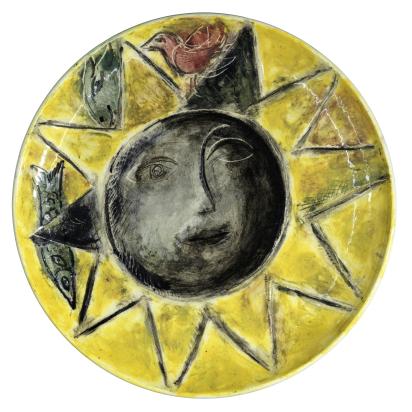 The Sun, 1951, Ceramic by Marc Chagall