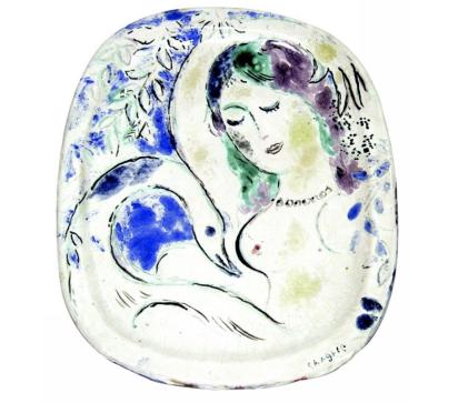 Léda et le cygne, 1950, Céramique de Marc Chagall