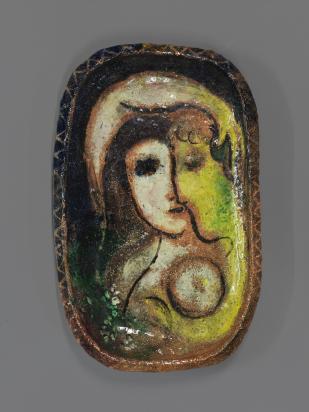 Two Faces, 1951, Ceramic by Marc Chagall