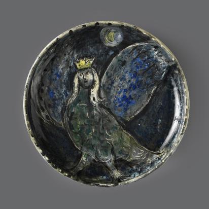 Crowned Bird, 1953, Ceramic by Marc Chagall