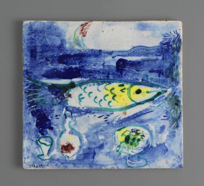 Still Life With Fish, 1952, Ceramic by Marc Chagall