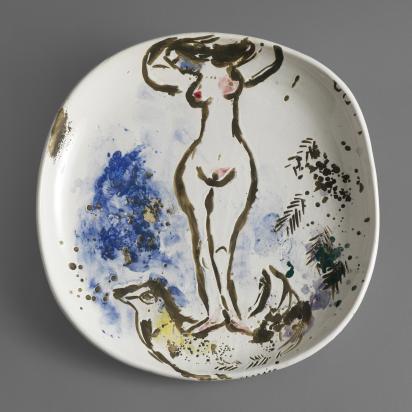 Nude With Raised Arms, 1953, Ceramic by Marc Chagall