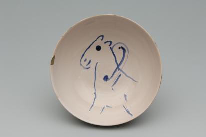 Ida Chagall’s wedding service: bowl 1: Hitched Horse, 1951, Ceramic by Marc Chagall