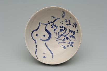 Ida Chagall’s wedding service: bowl 11: Nude With Flowers, 1951, Ceramic by Marc Chagall