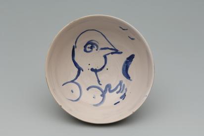 Ida Chagall’s wedding service: bowl 2: Woman-Rooster With Moon, 1951, Ceramic by Marc Chagall