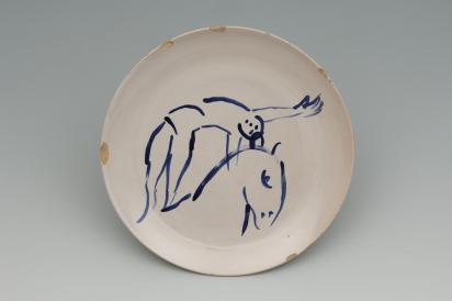 Ida Chagall’s wedding service: large plate 8: Circus Rider, 1951, Ceramic by Marc Chagall