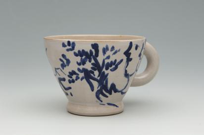 Ida Chagall’s wedding service: cup 2: Two Profiles With Flowers, 1951, Ceramic by Marc Chagall