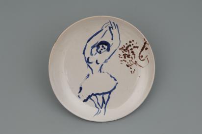 Ida Chagall’s wedding service: small plate 4: Dancer, 1951, Ceramic by Marc Chagall