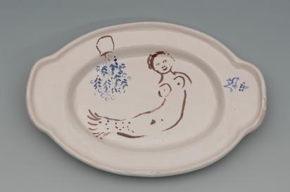 Ida Chagall’s wedding service: serving dish 1: Mermaid, 1951, Ceramic by Marc Chagall