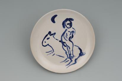 Ida Chagall’s wedding service: saucer 7: Rest, 1951, Ceramic by Marc Chagall