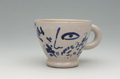 Ida Chagall’s wedding service: cup 14: Eyes With Flowers, 1951, Ceramic by Marc Chagall