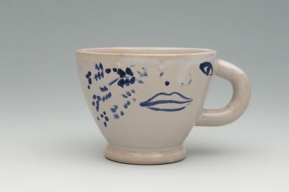 Ida Chagall’s wedding service: cup 7: Lips and Eyes, 1951, Ceramic by Marc Chagall