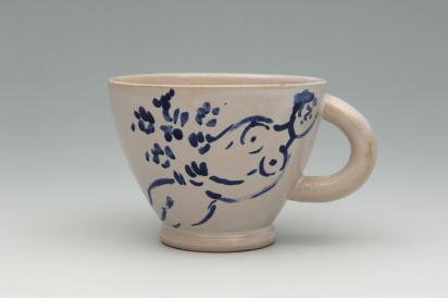 Ida Chagall’s wedding service: cup 8: Reclining Nude with Flowers, 1951, Ceramic by Marc Chagall